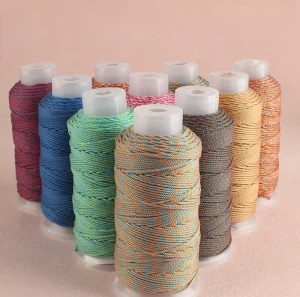 Large Roll Other Thread Multi Color 1mm 1.2mm 1.5mm 18 Strand Eco Friendly Braided Manual DIY Knitting Cords for Bags Shoes