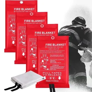 Large Size Home Use Fiberglass Firefighting Safety Blanket 550C Heat Resistance