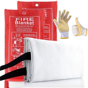 Large White Fiberglass Fire Blanket 1M X 1M Chemical & Heat Resistant Home Fire Safety Equipment