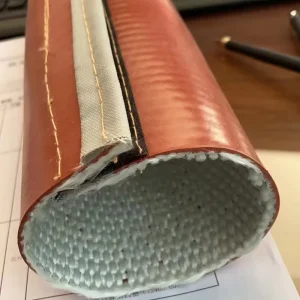 Manufacturer High Temperature Large Size Silicone Glass Fibre Fire Sleeve Heat Resistant Insulation