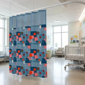 Medical Grade Antibacterial Flame Retardant Fabric Decorative Flower Pattern Patient Room Partition Medical Curtain