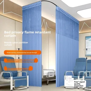 Medical Privacy Flame Retardant Modern Solid Color 100% Polyester Translucent Curtain for Beauty Salon