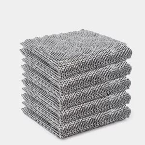 Microfiber Multi Functional Double Use Kitchen Cleaning Cloth Silver Composite Coral Velvet Cut Edge Super Absorbent Velvet