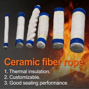 OEM High Temperature Ceramic Fiber Rope Fireproof Thermal Insulation Sealing Rope For Industrial Equipment