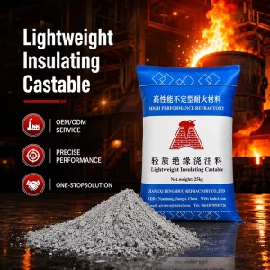 OEM Packed Energy Saving Low Density Lightweight Insulating Castable for Metallurgical Boiler Kiln Lining