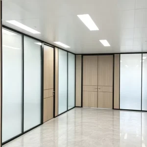 Panoramic Tempered Glass Office Wall Dividers Fire Resistance Acoustic Partition System for School and Hotel Use