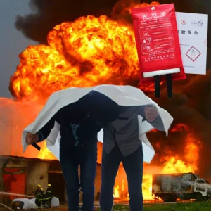 Prepared Emergency Fire Blanket Fiberglass Mesh Cloth Silicon Coated Twill Woven 650C Heat Resistant 4m*6m 6m*9m