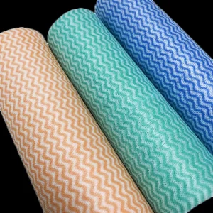 Printed Wavy Spunlace Raw Material Supplier Non woven Spunlace Hydrophilic Cloth for Kitchen Cleaning Wipes