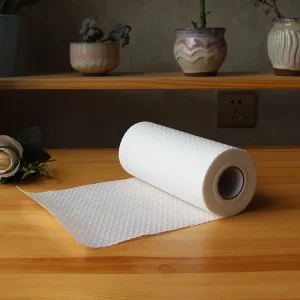 Reusable White Woodpulp Polypropylene Recycled Non woven Towel Strong Washability Kitchen Paper Roll