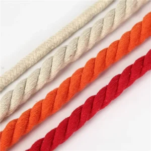 Satin Cord 100% Cotton Eco Friendly High Strength Braided Rope for Bags Garment Shoes DIY Three Strand