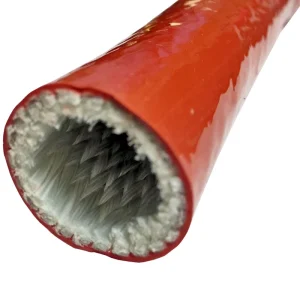Silicon Coated Fiberglass Sleeve Flame Retardant 1kV Rated Voltage for High Temperature Protection