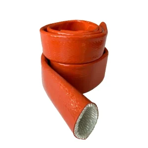 Silicone Coated Fiberglass Fire Sleeve for Hydraulic Hose Protection Fireproof Heat Insulation Silicone Coated Fiberglass Sleeve