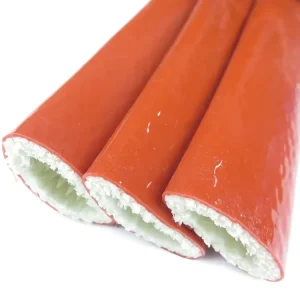 Silicone Coated Fiberglass Fire Sleeving Hose Protection Sleeve High Temperature Resistance up to 1500C Flame Retardant