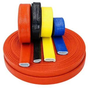 Silicone Coated Fiberglass High Voltage Fire Sleeve 260C High Temperature Resistant Tubular Fireproof Sleeve