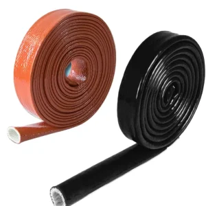 Silicone Coated Fire Sleeve High Temperature Fiberglass Braided Flame Retardant Sleeving with Fire Resistance for Protection
