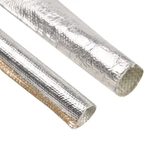 Silvery Heat Insulation Protective Sleeve China Custom Pyrojacket Fiberglass Sleeve With Al