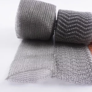 Single Direction Ginning Stainless Steel Knitted Wire Mesh Rolls with Mono filament
