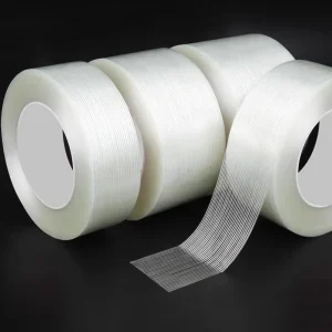 Single Sided Glass Fiber Tape Strong Stickiness Fiberglass Mesh Tape High Tensile Double Sided Grid Tape for Industrial Bonding
