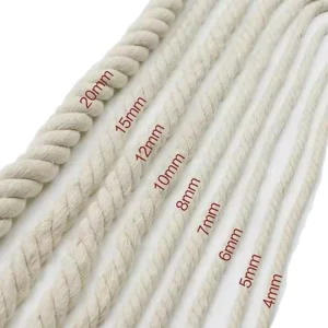 Soft 3 Strand Twisted Cotton Rope for Outdoor Wear Resistant Packaging Rope