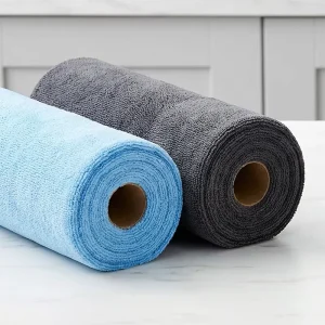 Strong Absorption 180GSM Microfiber Towel Rolls 30*30 Disposable Kitchen Cleaning Tear Away Microfiber Cloth in Roll