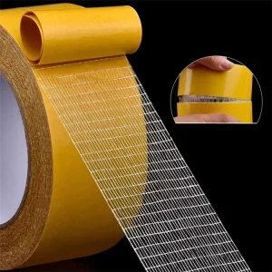 Strong Viscosity Double Sided Fiber Mesh Tape Double Sided Fiberglass Mesh Reinforced Tape for Heavy Duty Bonding Fixing
