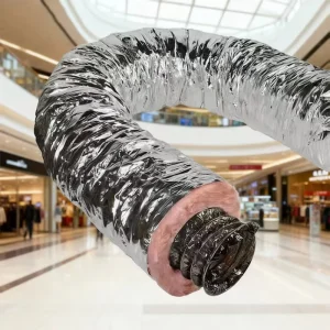 Thermal Insulation Pipe OEM Custom Reinforced Aluminum Fiberglass Flexible Energy Saving Anti Corrosion Easy Install for HVAC