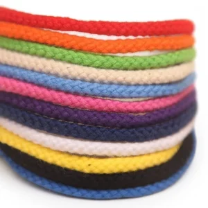 Various Colors Solid Braid 100% Cotton Round Cord for Garment Drawstrings Bag Handles and DIY Crafts
