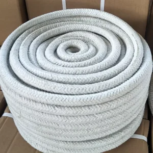 Walda Ceramic Fiber Rope High Temperature Aging Oil Resistant 0.062 Thermal Conductivity Flexible Sealing Braids Chemical Fire