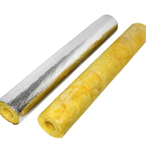 Water Repellent Fireproof Fiberglass Wool Pipe Insulation 64kg/m3 50mm Exterior Eco Friendly Class A1 Warehouse Outdoor