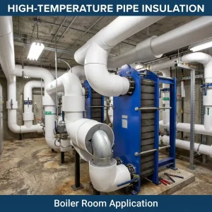 Waterproof PVC Jacketed Melamine Foam Insulation for Food Processing Pipe