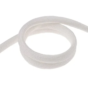 White Quartz Fiber Cable Braided Sleeve High Temperature Resistant Spiral Wrapping