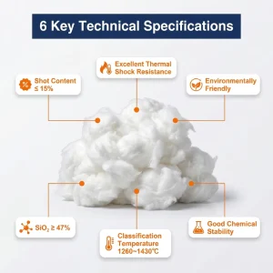 White Spray Blowing Loose Fiber Glass Wool Insulation Ceramic Fiber Cotton Section