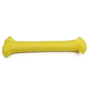 Yellow Color PP Split Film Hollow Braided Rope 2 mm 8 Strands Waterproof Rope for Packing Multipurpose Use