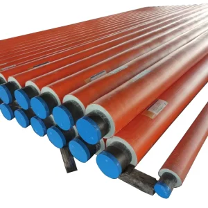 Yellow HDPE Jacket Insulated Pipe Orange Thermal Insulation Steel Pipe No Support PU Foam Pre-insulated Pipe for Hot Water